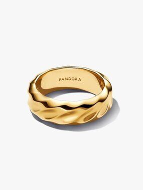Pandora Rippled Wide Band Ring
